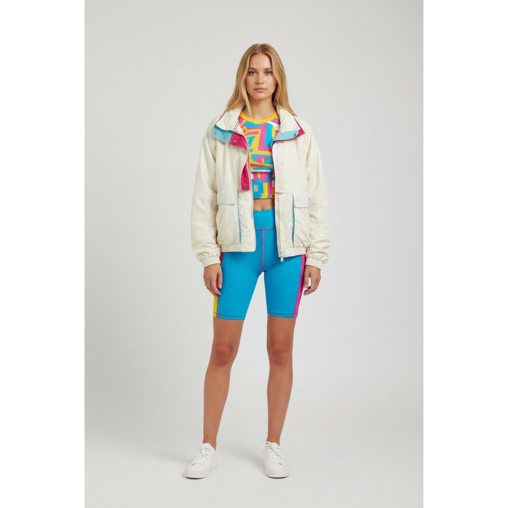Heally Hansen Vintage 80s Women's Windbreaker Color Block Jacket Size M